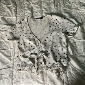 Tie Front Floral Blouse